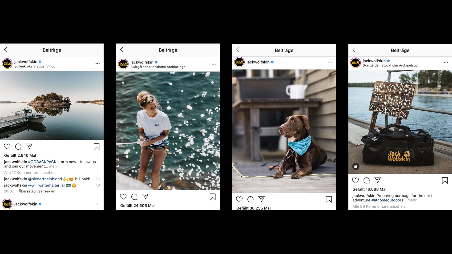 Jack Wolfskin Instagram Postings für die #GOBACKPACK Kampagne