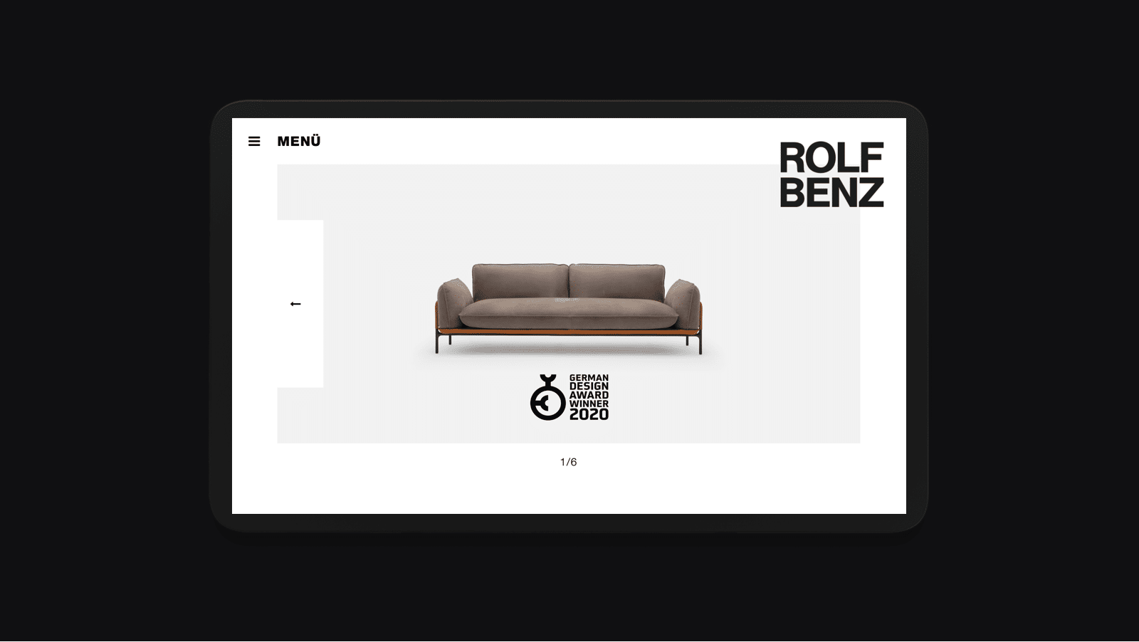 Rolf Benz Mockup für den digitalen Markenauftritt