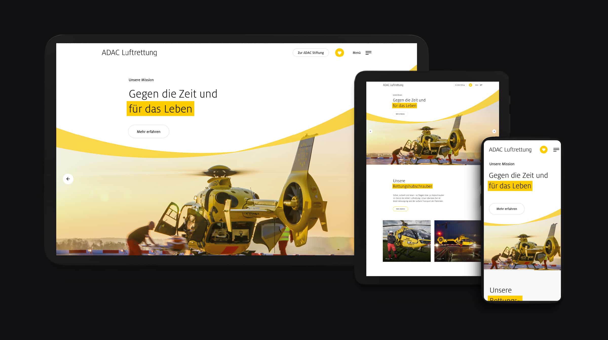 ADAC Luftrettung Mockup im Rahmen einer Kreativkampagne