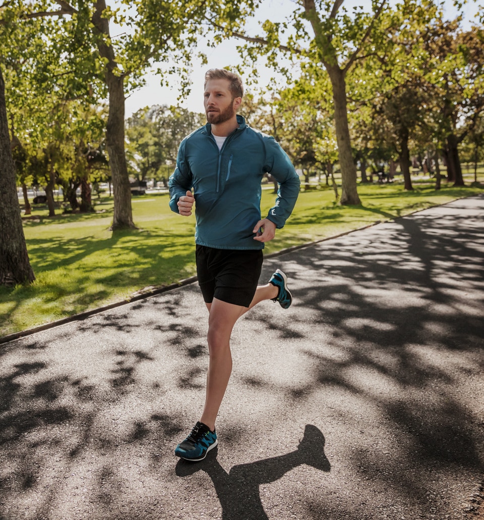 Jogging man in park